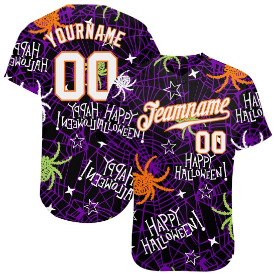 3D Jersey Authentische Baseball Happy Halloween Spinnen Muster Custom 3D Jersey Authentische Baseball Happy Halloween Spinnen Muster Custom