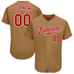 Gold Authentic Old Jersey Baseball Custom Rot-Weiß Gold Authentic Old Jersey Baseball Custom Rot-Weiß