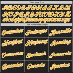 Benutzerdefiniertes authentisches zweifarbiges Baseballtrikot in Schwarz und Gold Benutzerdefiniertes authentisches zweifarbiges Baseballtrikot in Schwarz und Gold